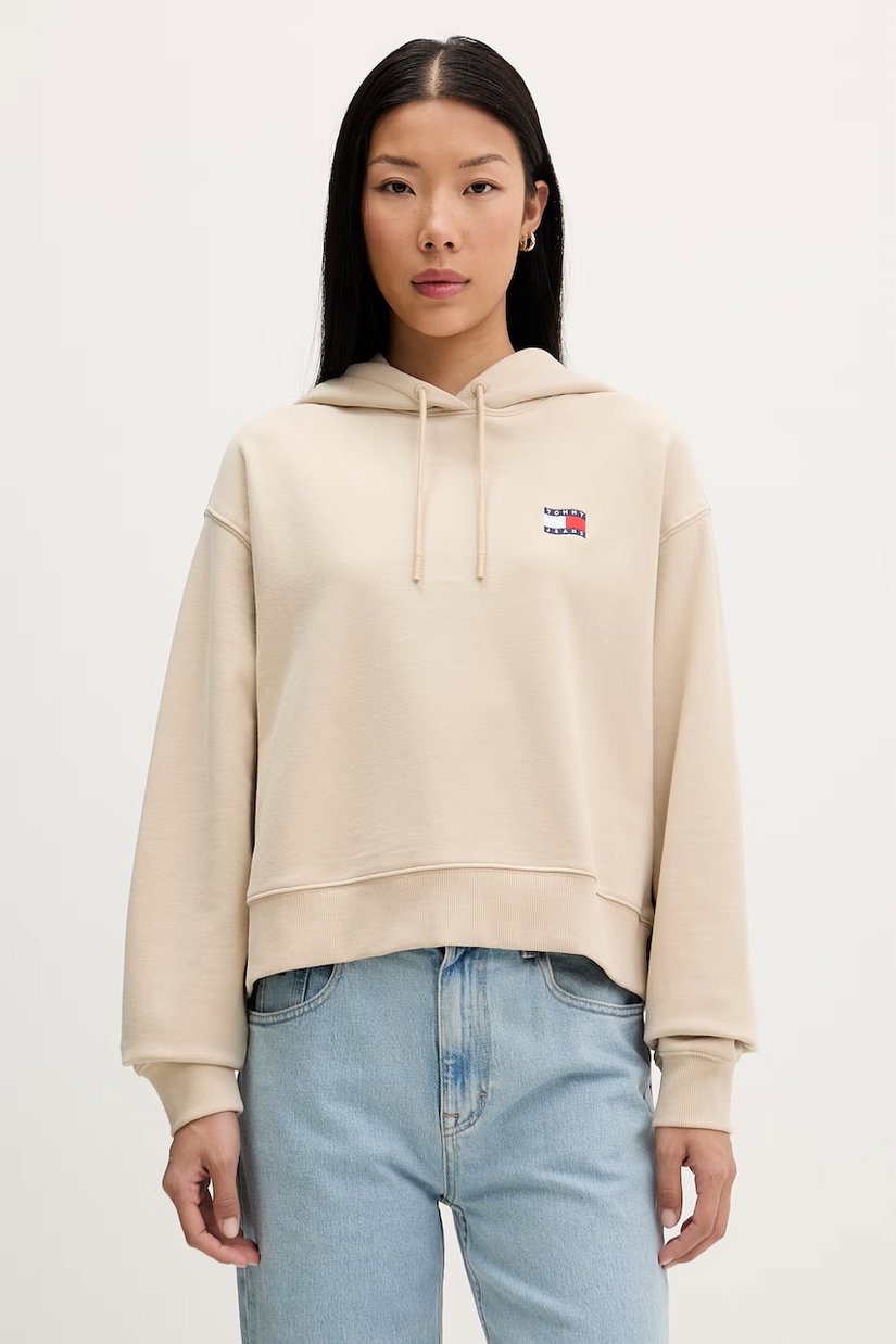 Tommy Jeans hanorac cu glugă pentru femei, din bumbac