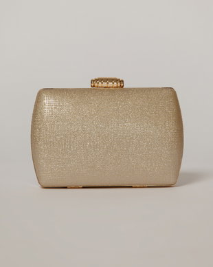 Clutch auriu din material textil stralucitor