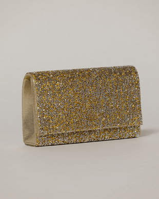 Clutch auriu dreptunghiular acoperit cu pietre stralucitoare