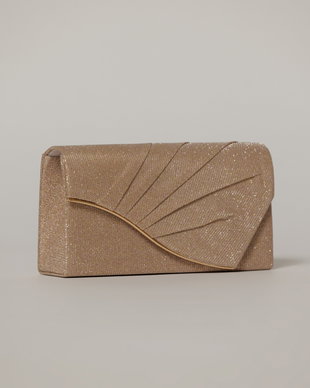 Clutch elegant rose cu pliuri si glitter