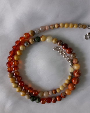 Colier multicolor jasp, agate, carneol