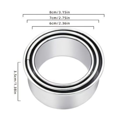 KT0006 - SET Cutter / forma pt prajituri / lut polimeric, inele