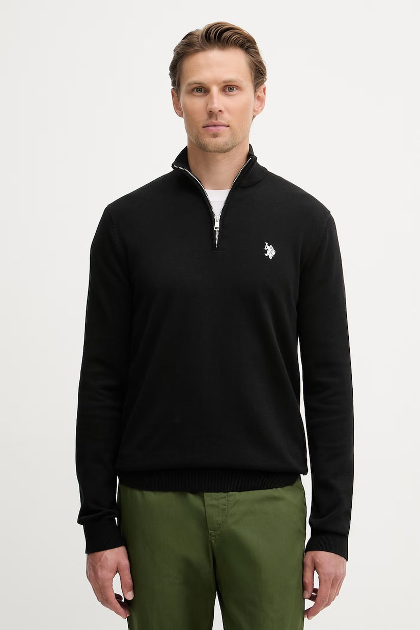 U.S. Polo Assn. pulover pentru bărbați, din bumbac COTTON 1/4 ZIP NECK