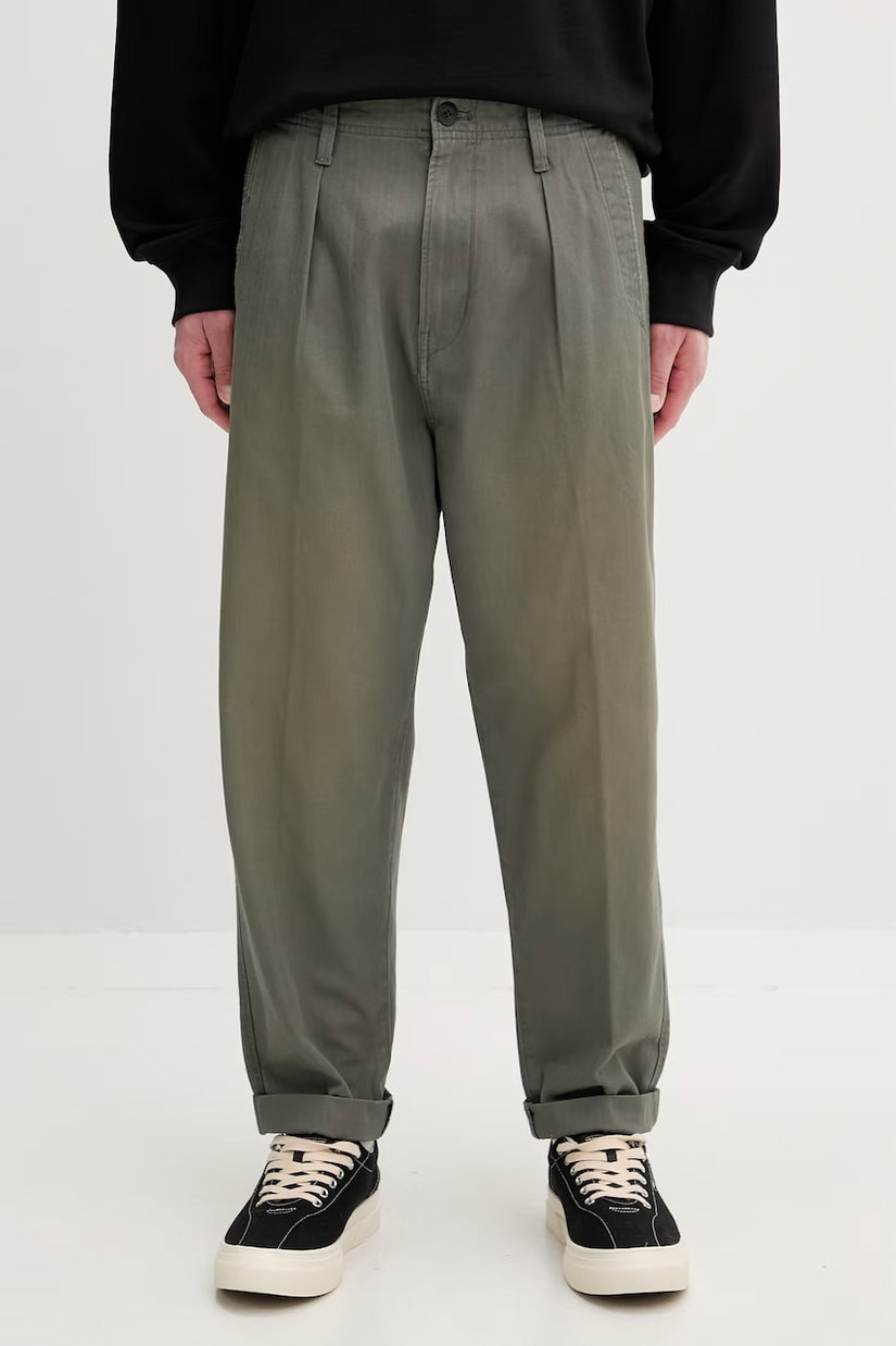 G-Star pantaloni pentru bărbați din bumbac Pleated Chino Relaxed Tapered