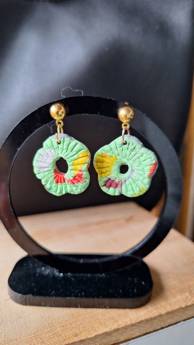 Cercei handmade Grădina de Vară Flori din lut polimeric