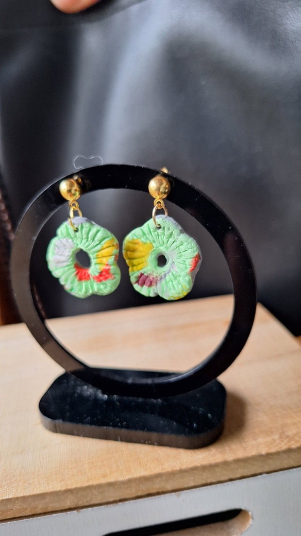 Cercei handmade Grădina de Vară Flori din lut polimeric