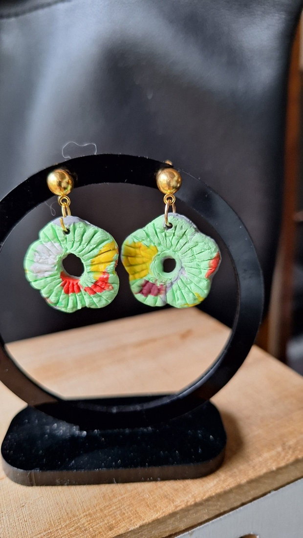 Cercei handmade Grădina de Vară Flori din lut polimeric
