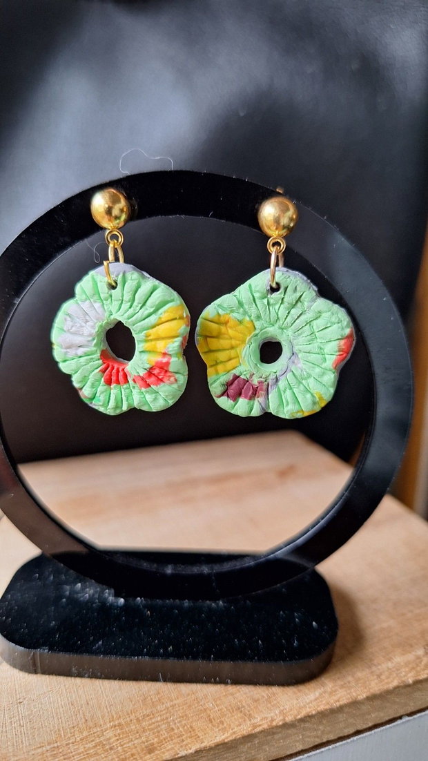 Cercei handmade Grădina de Vară Flori din lut polimeric