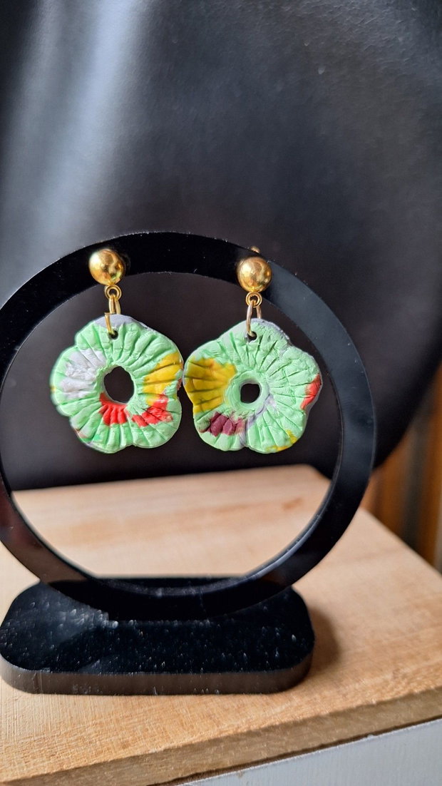 Cercei handmade Grădina de Vară Flori din lut polimeric