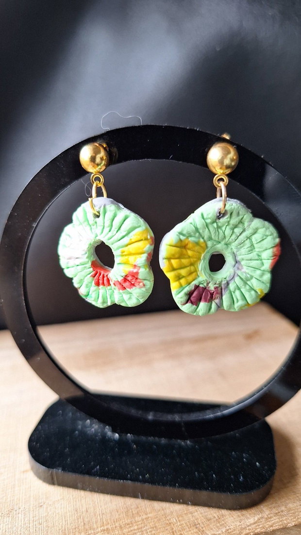 Cercei handmade Grădina de Vară Flori din lut polimeric