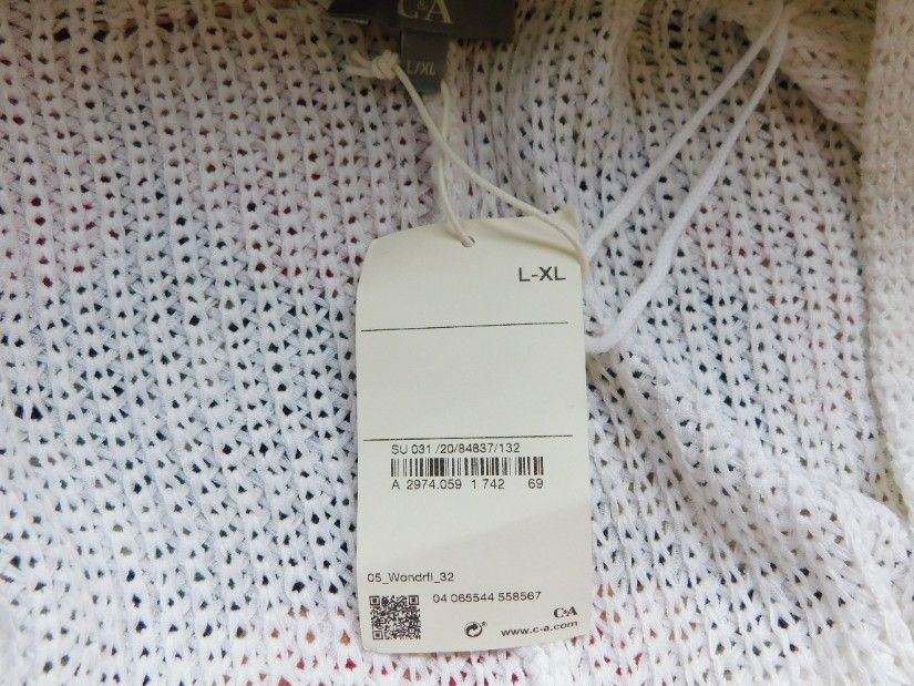 Cardigan  nou   alb,  deosebit,  L / XL, potrivit pentru o rochie de vara, foarte  elegant