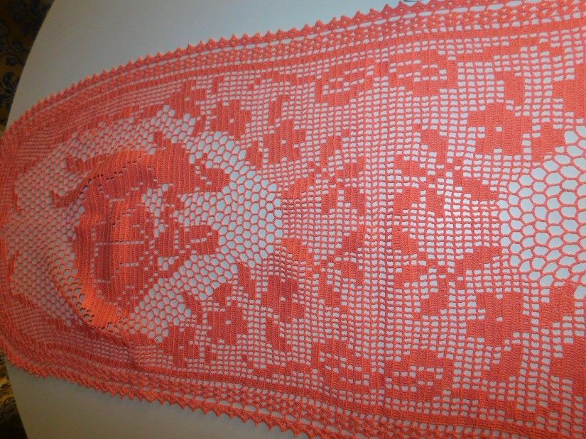 Centru de masa, vintage , fire  bumbac,  dantela,  crosetat manual ,  deosebit