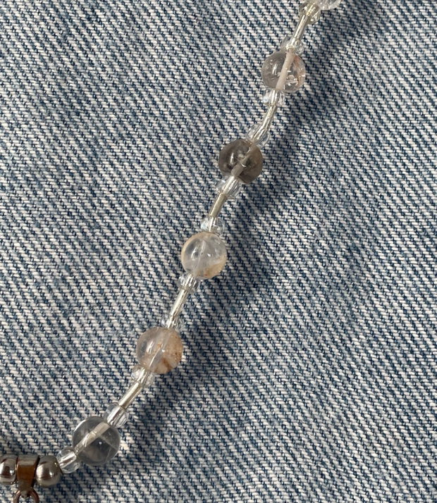 Colier handmade cuart fumuriu