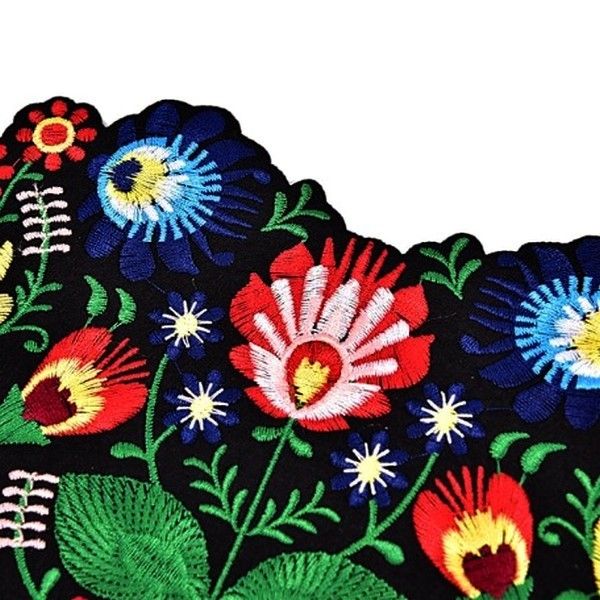 KT0020 - Aplicatie broderie textila termoadeziva, inima flori, 21x19mm