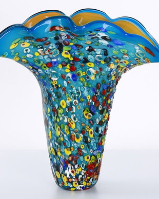 Vaza de sticla multicolora Murano Millefiori