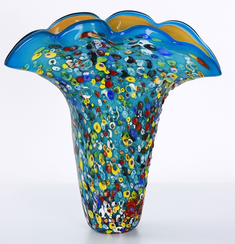 Vaza de sticla multicolora Murano Millefiori
