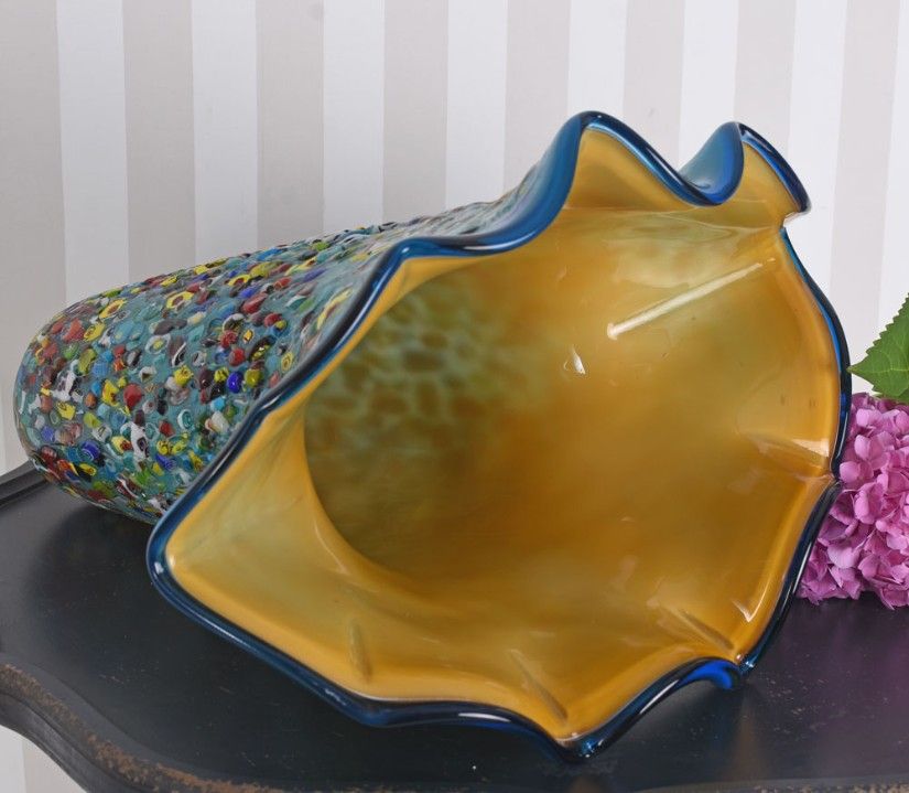 Vaza de sticla multicolora Murano Millefiori