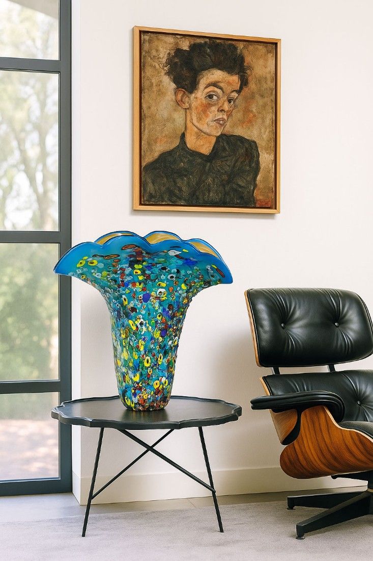 Vaza de sticla multicolora Murano Millefiori