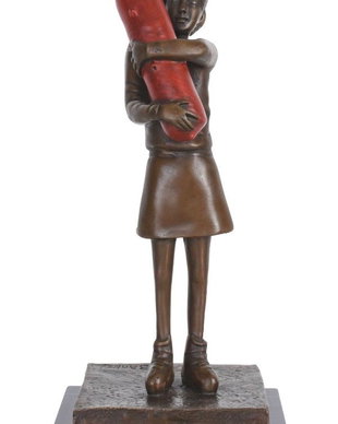Rocket Girl-statueta din bronz cu soclu din marmura
