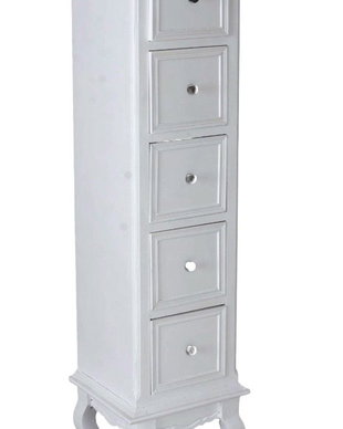Comoda turn Shabby Chic din lemn masiv alb