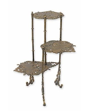 Masuta flori din fonta antik brown