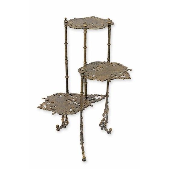 Masuta flori din fonta antik brown