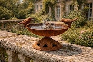 Set doua bai pasarele din fonta antik rusty