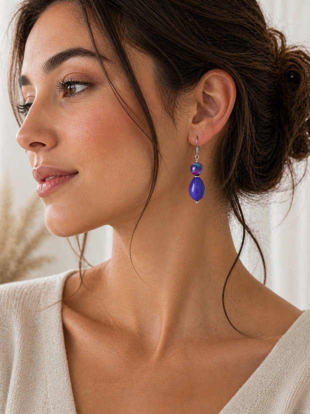 Cercei delicati mov violet
