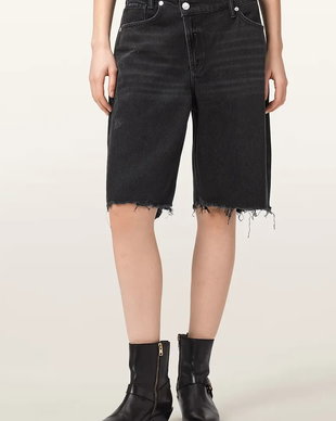 AllSaints pantaloni scurți pentru femei, din denim AKI