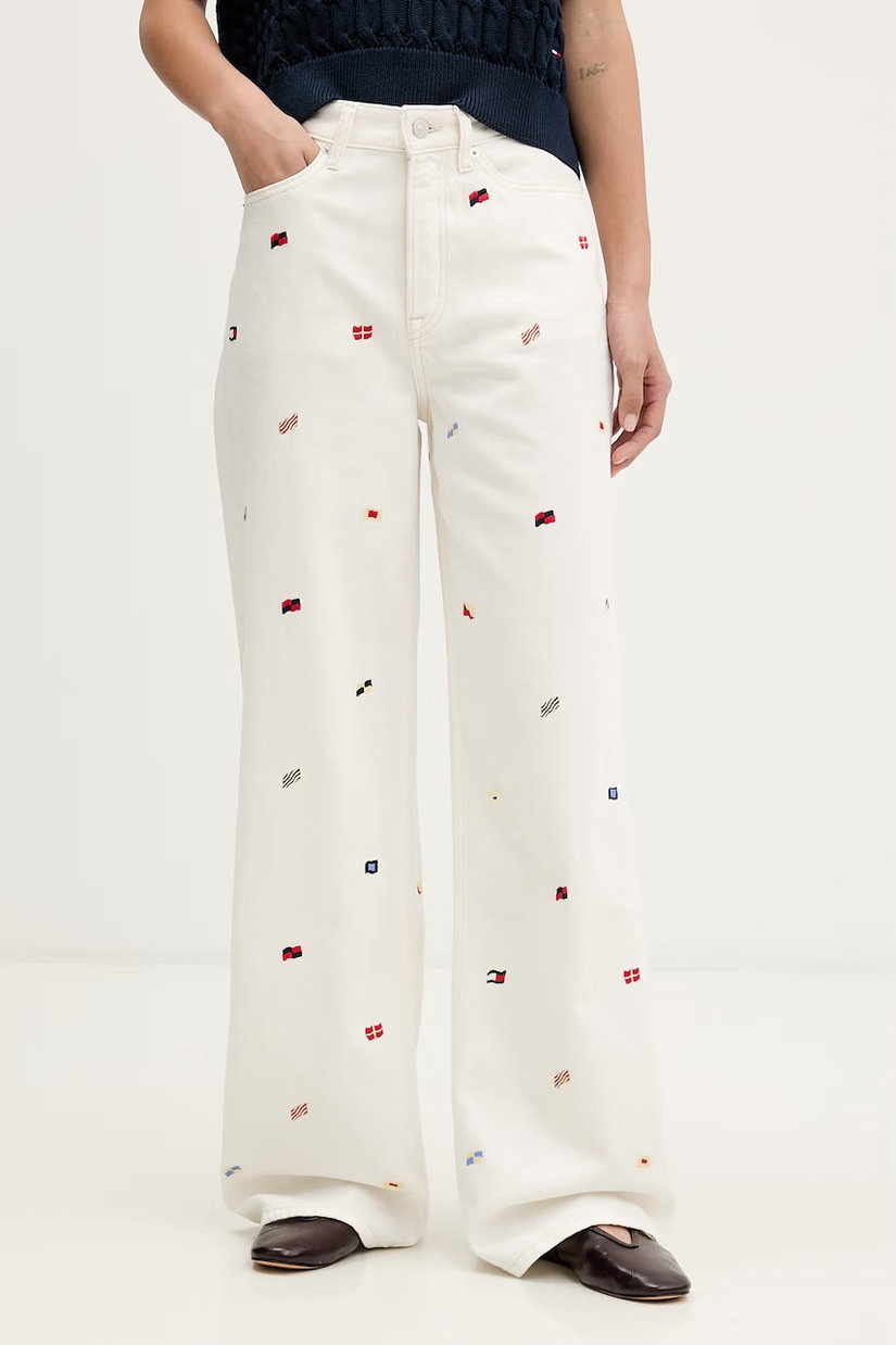 Tommy Jeans blugi wide leg pentru femei