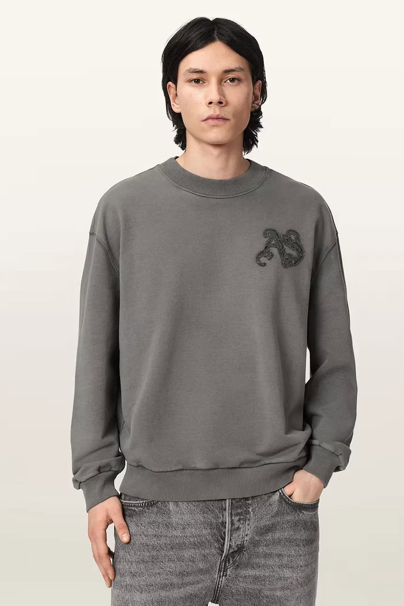 AllSaints hanorac oversized pentru bărbați, din bumbac INSIGNIA