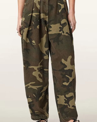 AllSaints pantaloni baggy pentru femei, din bumbac BECCA
