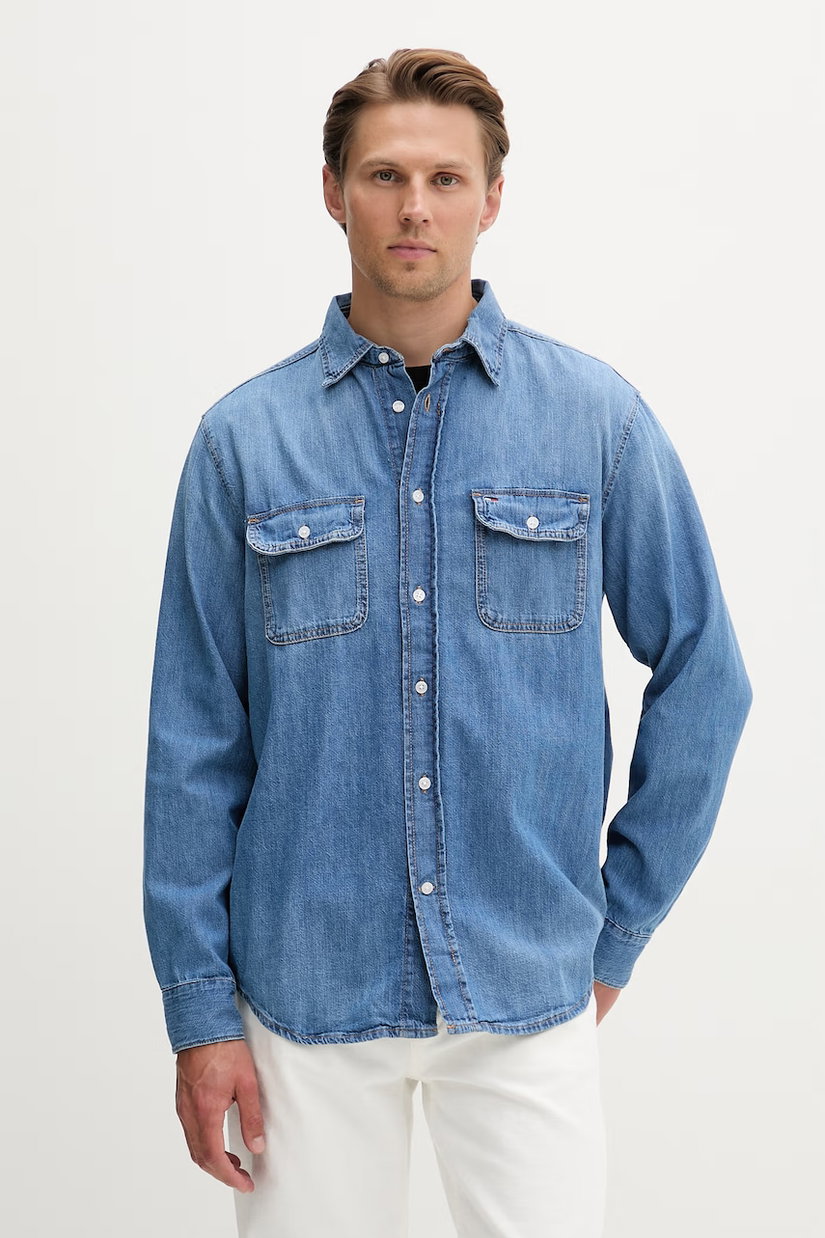 Tommy Jeans cămașă pentru bărbați, din denim
