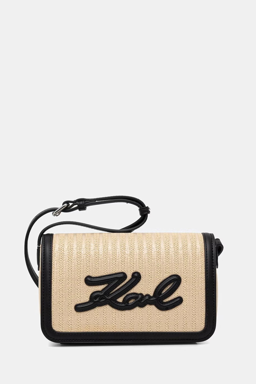 Karl Lagerfeld geantă crossbody pentru femei împletită K/SIGNATURE