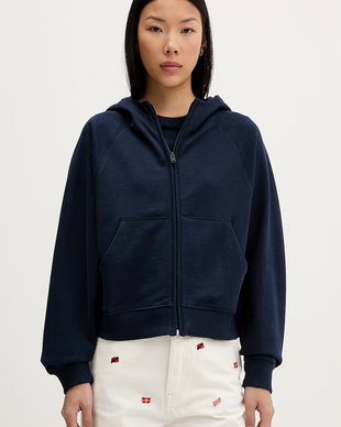 Tommy Jeans hanorac cu fermoar pentru femei, din bumbac
