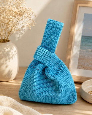 Crocheted Jappanese knot sack
