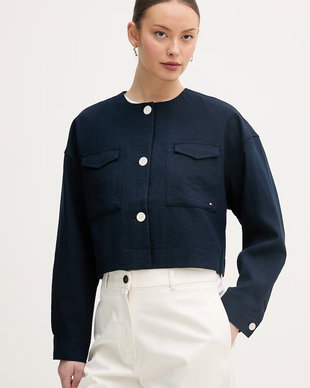 Tommy Hilfiger sacou cu un singur rând de nasturi pentru femei, cu vâscoză