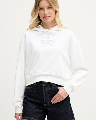 Calvin Klein Jeans hanorac cu glugă pentru femei, din bumbac