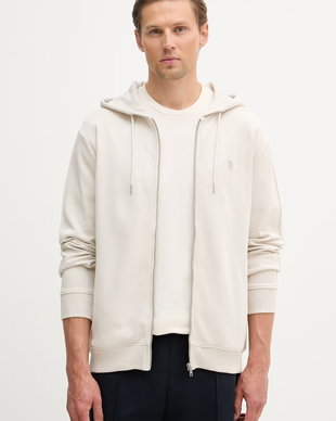 U.S. Polo Assn. hanorac cu fermoar și glugă pentru bărbați, cu bumbac DHM Interlock Zip