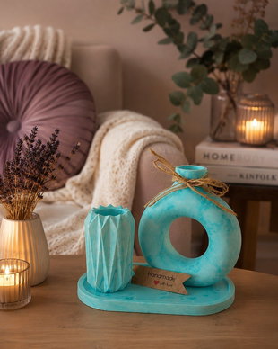 Set decorativ Turcoaz