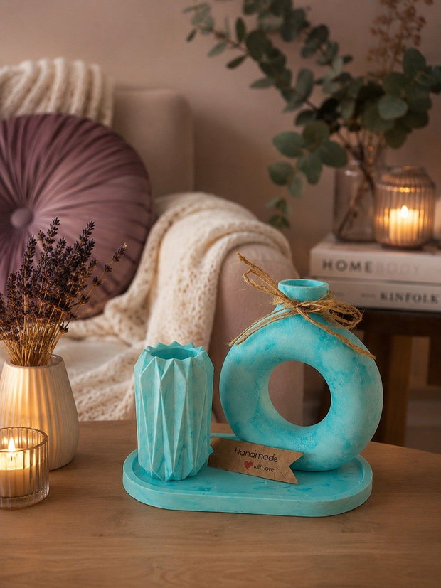 Set decorativ Turcoaz