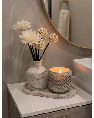 Set decorativ alb-negru potrivit pentru baie, bucatarie, living