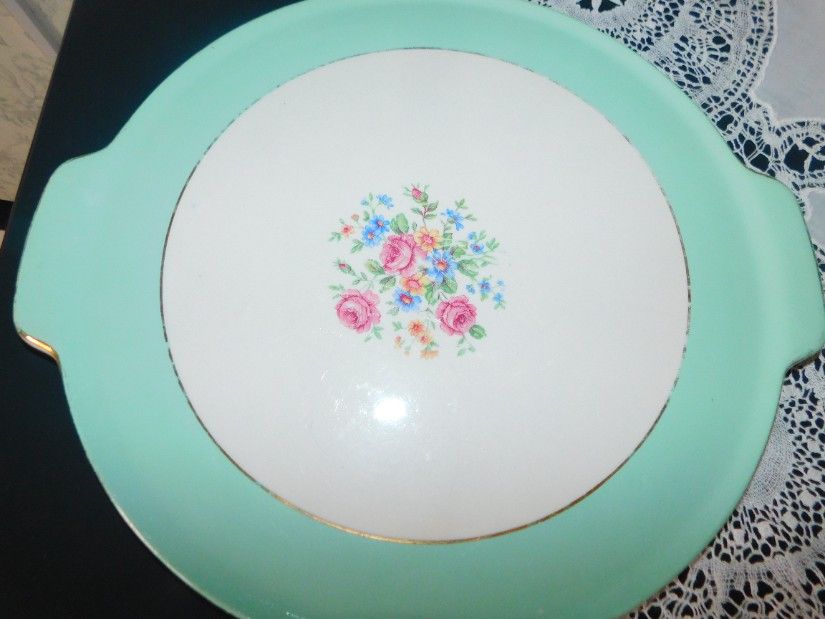 Vintage  interbelic portelan  opac Franta, platou pentru tort