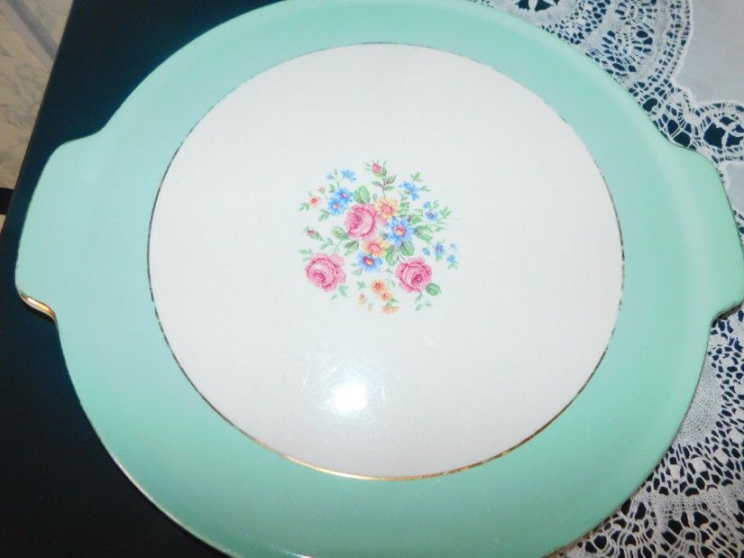 Vintage  interbelic portelan  opac Franta, platou pentru tort