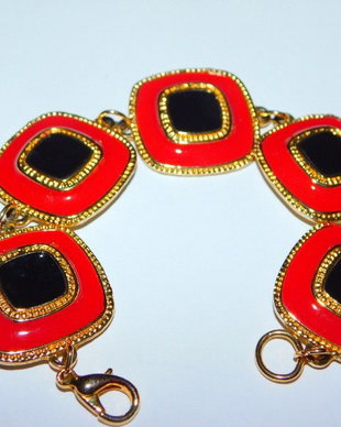 Bratara vintage email Italia, masiva, designer,  deosebita,