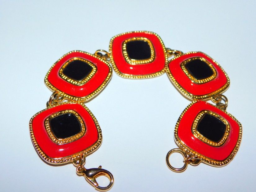 Bratara vintage email Italia, masiva, designer,  deosebita,