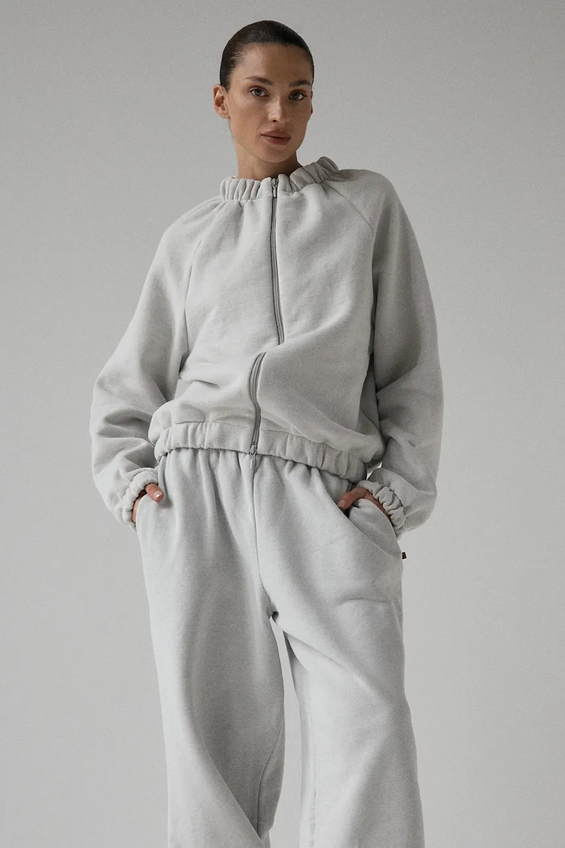 Muuv hanorac cu fermoar pentru femei din bumbac SMOOTH COTTON