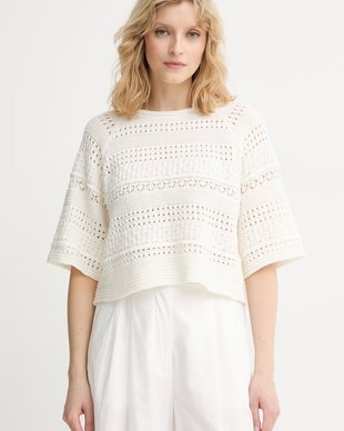 Weekend Max Mara pulover cu mânecă scurtă pentru femei din bumbac