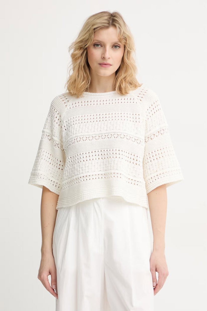 Weekend Max Mara pulover cu mânecă scurtă pentru femei din bumbac