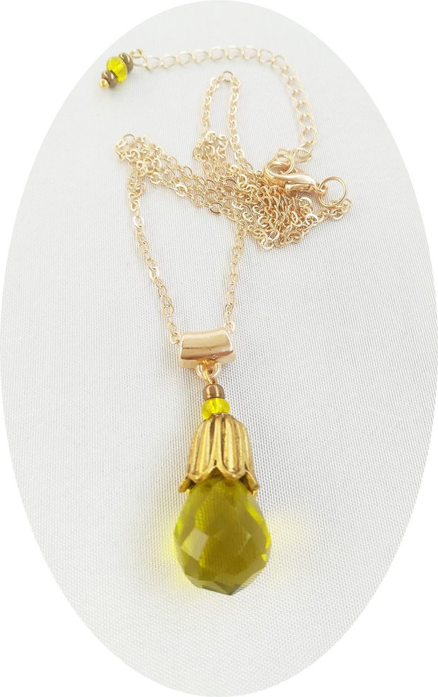 pandant cristal brioleta verde peridot